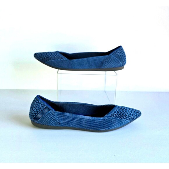 ROTHY'S The Point Lapis Python Blue Retired Print 8 38.5 Designer Knit Comfort - Picture 5 of 14